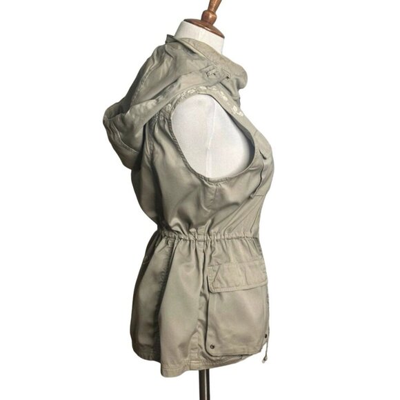 Johnny Was Womens Hoodie Military Vest Zip Pockets Floral Embroider Boho, Medium - Picture 3 of 6